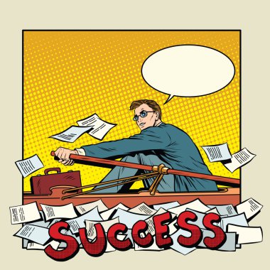 işadamı kürek teknesi başarı için