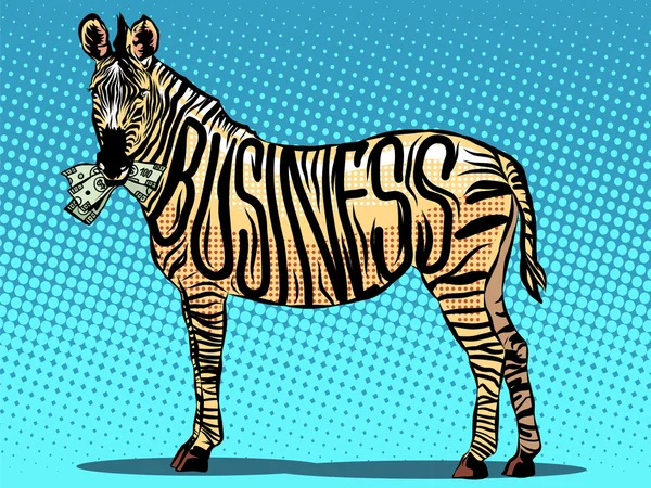 Zakelijke Zebra eet geld — Stockvector