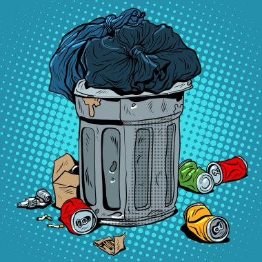 trash tin cans ecology recycling clipart