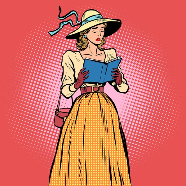 ผู้หญิงที่อ่านหนังสือ — ภาพเวกเตอร์สต็อก