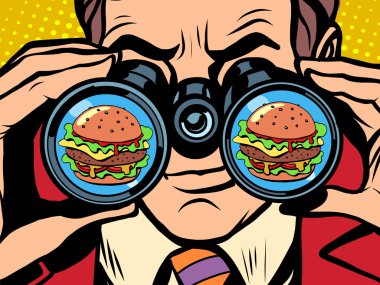 Aç adam hamburger istiyor