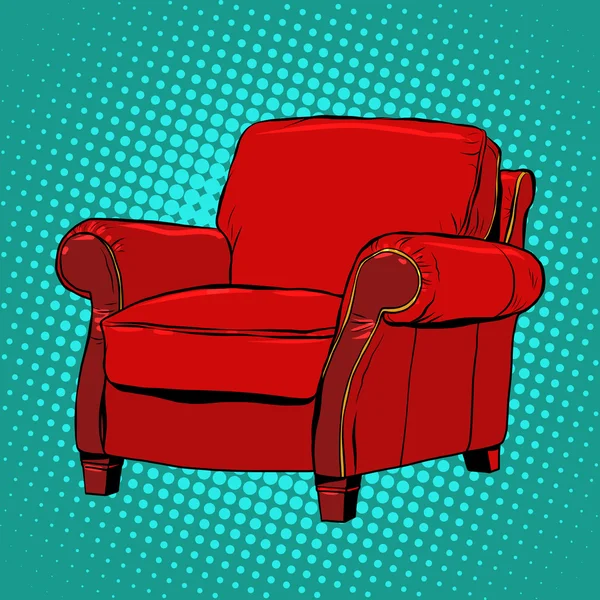 Röd fåtölj möbler vektor — Stock vektor