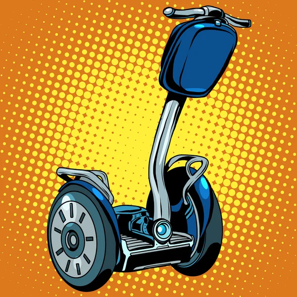 Abstract electric scooter with flashlight segway — Stock Vector