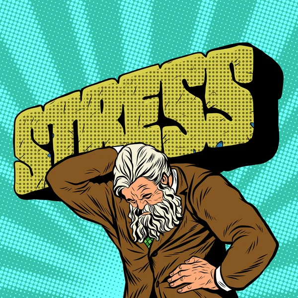 Atlas antigo estresse homem forte empresário —  Vetores de Stock