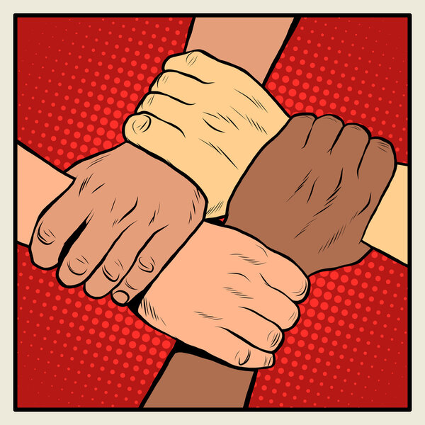 Рукопожатие людям разных национальностей и рас
