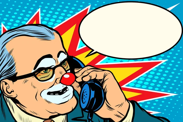 Босс клоун по телефону — стоковый вектор