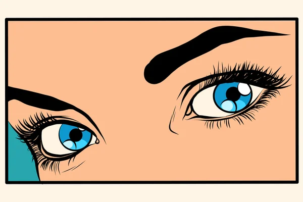 Красиві блакитні очі дівчина — стоковий вектор