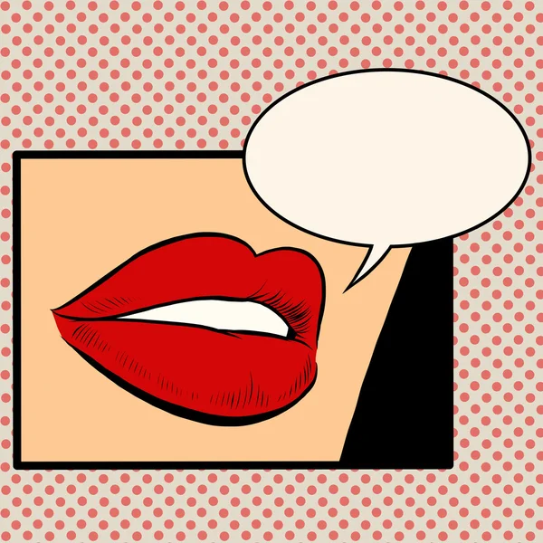 Красивые красные губы девушка — стоковый вектор
