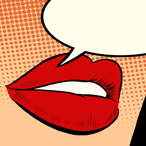 Belle fille lèvres rouges — Image vectorielle