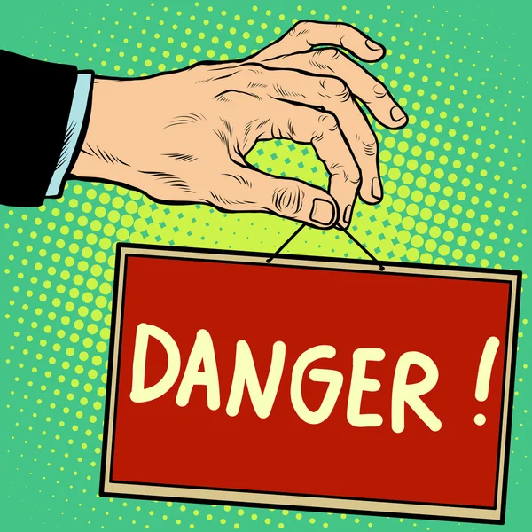 Kéz jele veszély — Stock Vector