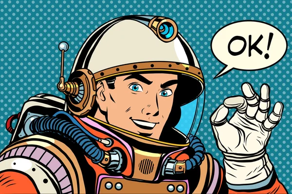 Εντάξει καλά εντάξει χειρονομία άνθρωπος αστροναύτης — Διανυσματικό Αρχείο