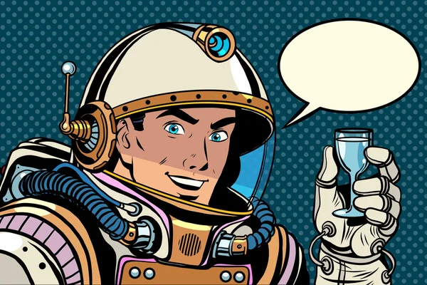 Kosmonaut toast viering — Stockvector