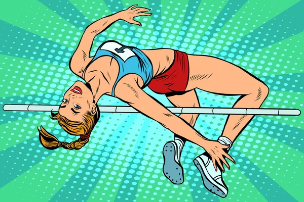 Atleet hoogspringen meisje — Stockvector