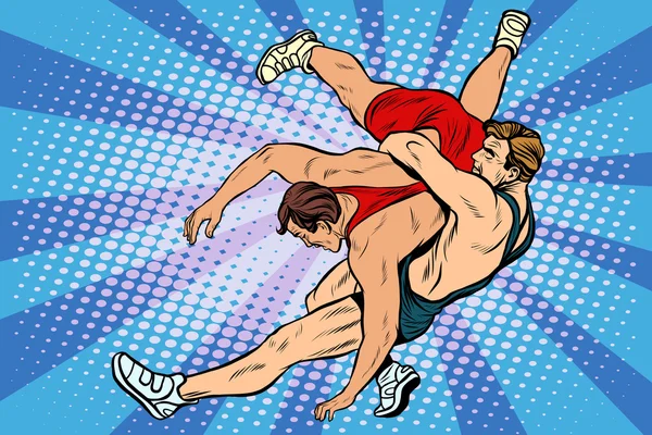 Greco Roman wrestling uomini — Vettoriale Stock