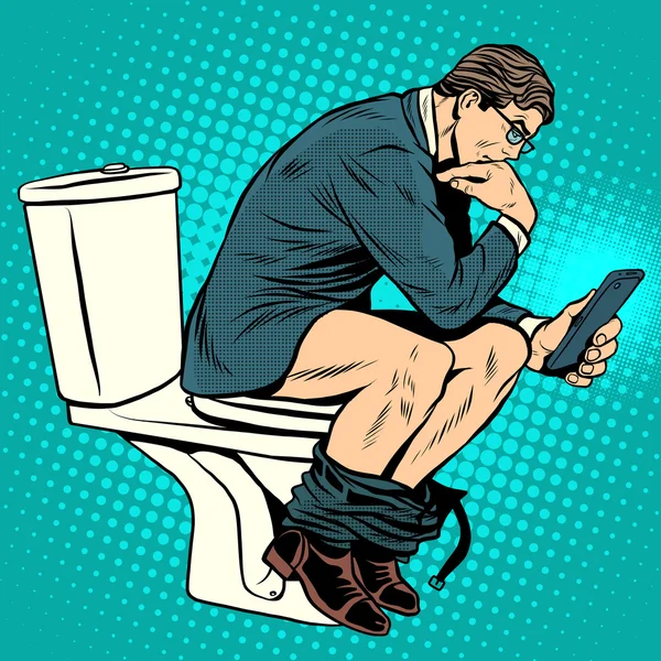 Geschäftsmann Denker auf Toilette — Stockvektor