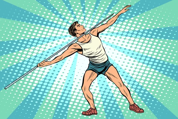 Javelin thrower atletismo verano deportes juegos — Vector de stock