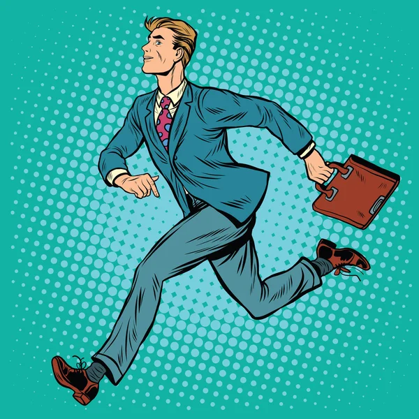 Hombre de negocios corriendo hombre — Vector de stock