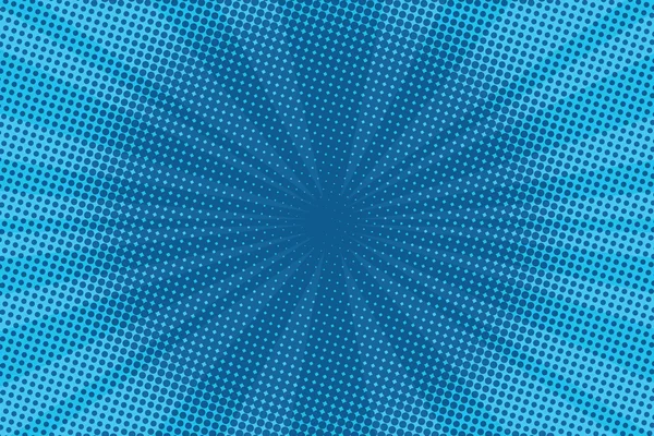 Retro cómic fondo azul raster gradiente medio tono — Vector de stock