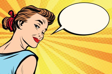 Güzel retro kız sorar