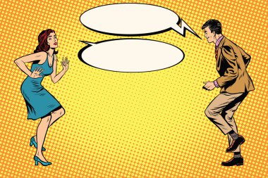Retro erkek ve kadın pop art dans