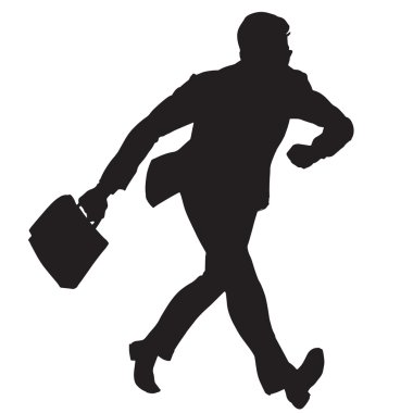 işadamı siyah siluet şekil yürür