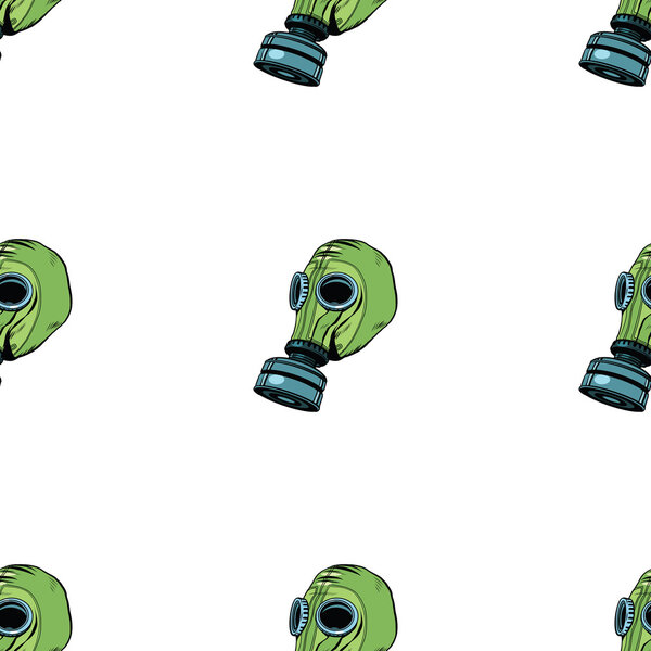 Gas mask seamless vector pattern