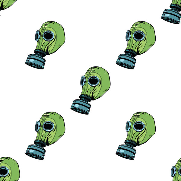 Gas mask seamless vector pattern