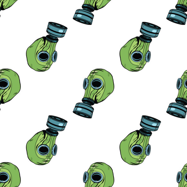 Gas mask seamless vector pattern