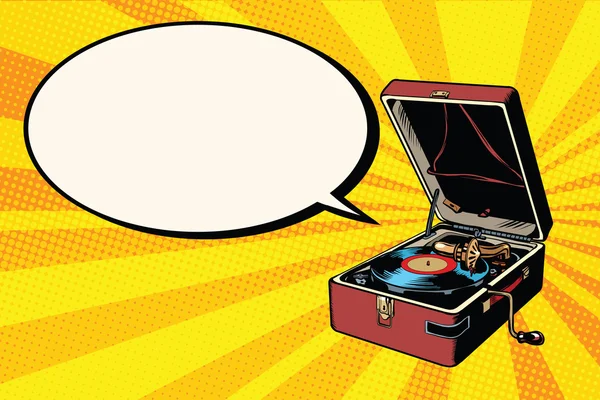 Phonographe lecteur de disque vinyle — Image vectorielle