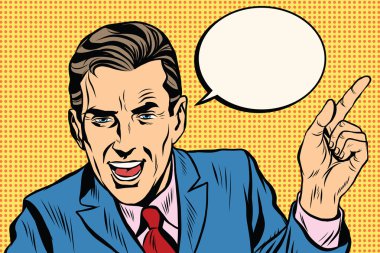 hoparlör işadamı parmak pop sanat retro işaret