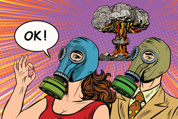 Nuclear war retro pop art poster military