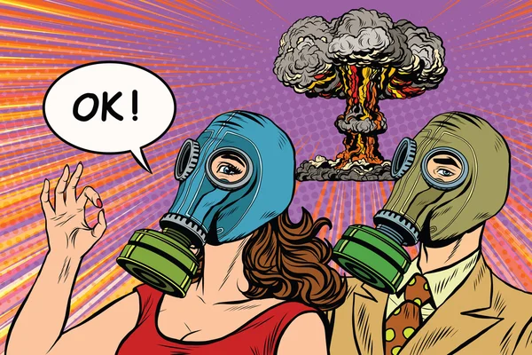 Nuclear war retro pop art poster military Vector Graphics