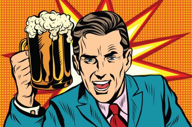 Bira ile duygusal vintage adam