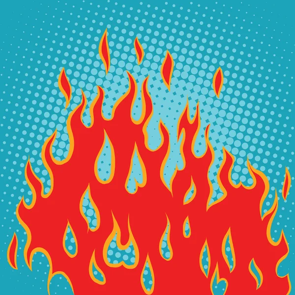 Fire red pop art — Stock Vector