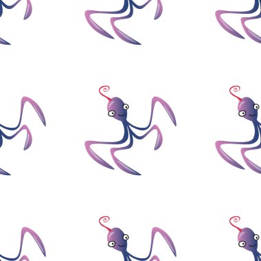 Ahtapot karakter deniz Dikişsiz desen arka plan