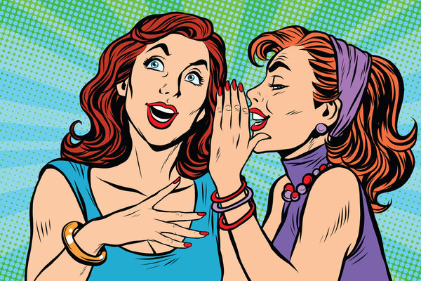 Две девушки сплетничают
