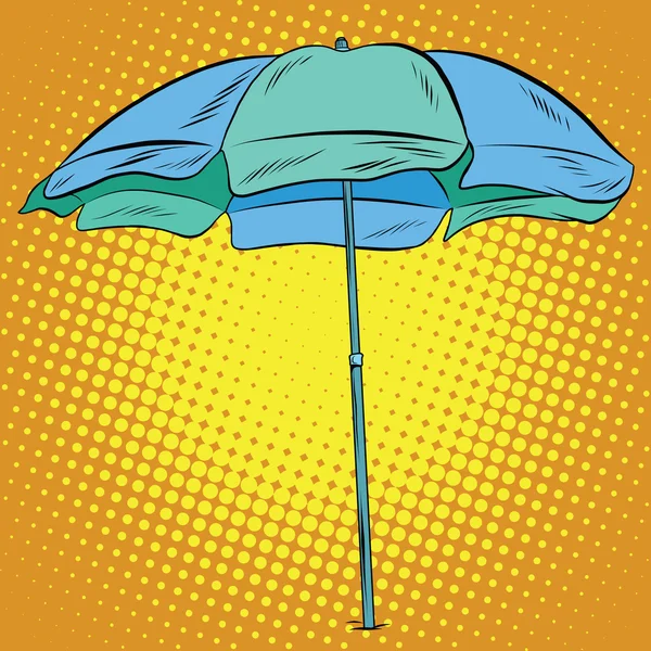 Parapluie de plage bleu vert — Image vectorielle