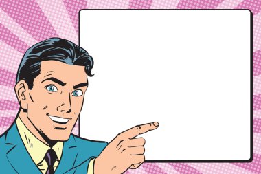 Pop sanat güzel retro işadamı duyurdu