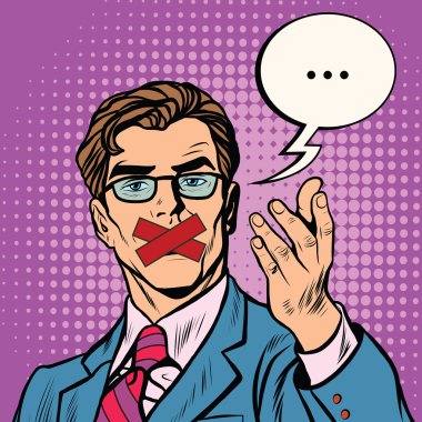 adam bantlanmış ağızlı