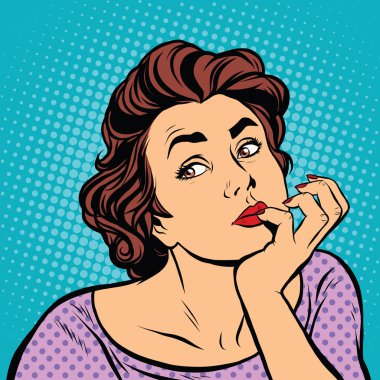 Pop art kadın düşünüyor