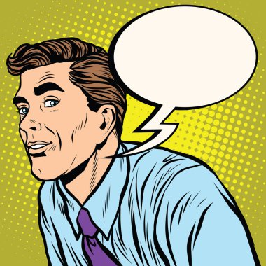 Retro adam şüphe ile görünüyor