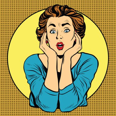 Sürpriz kadın pop sanat retro tarzı
