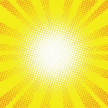 Sarı ışınları pop sanat retro komik arka plan