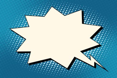 Patlama çizgi roman kabarcık mavi zemin üzerine