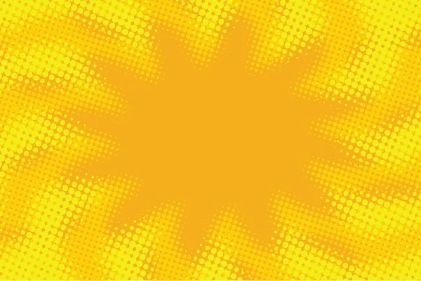 Amarillo naranja abstracto pop art retro cómic fondo — Vector de stock