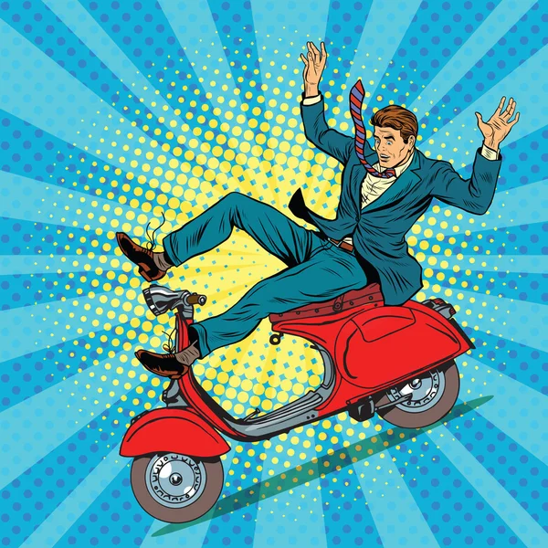 Accidente de conductor masculino en el scooter — Vector de stock