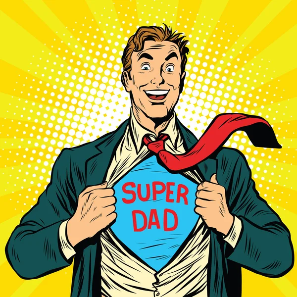 Super dad hero with a joyful smile Royalty Free Stock Vectors