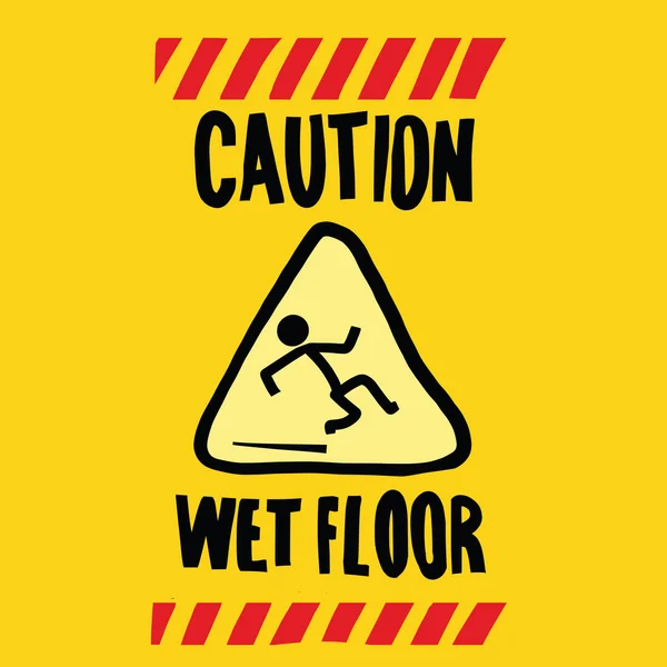 Vorsicht nasser Boden — Stockvektor