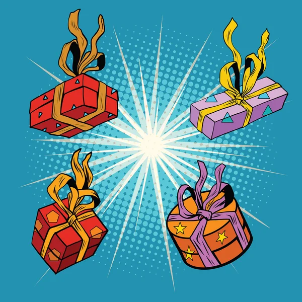 Набор коробок с подарками — стоковый вектор