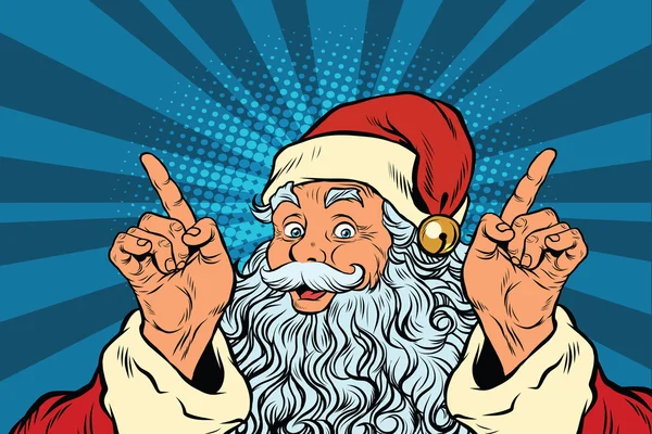 Santa Claus maakt een gebaar van aandacht — Stockvector